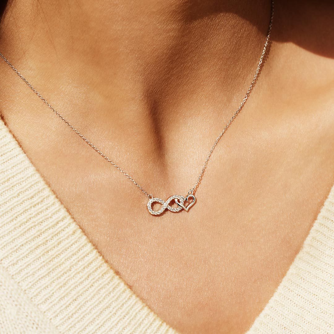 GRANDMOTHER & GRANDDAUGHTER INFINITY HEART NECKLACE