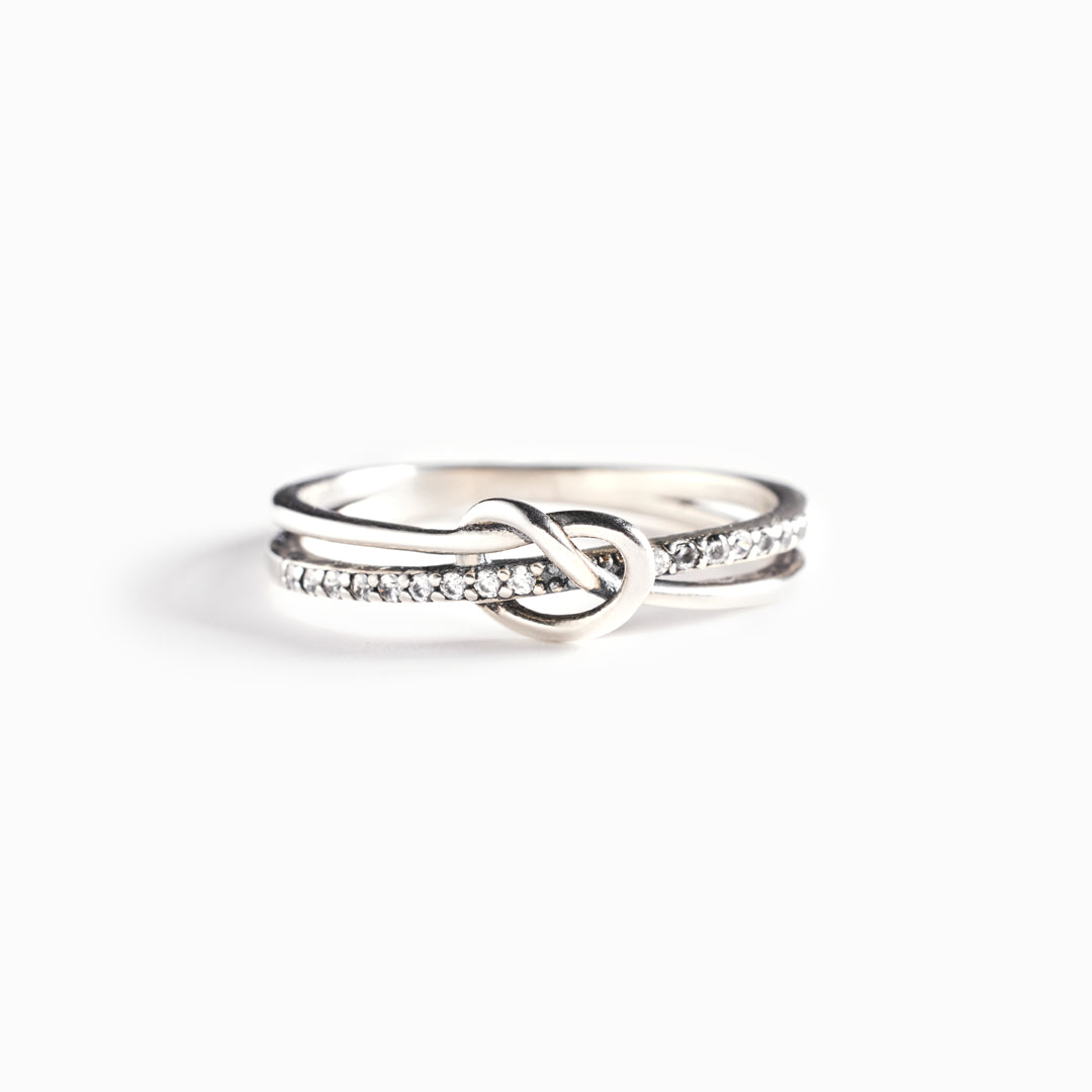 MOTHER & DAUGHTER BOND DOUBLE BAND KNOT RING