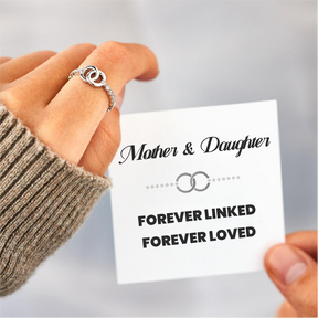 MOTHER & DAUGHTER FOREVER LINKED PAVÉ INTERLOCKING RING