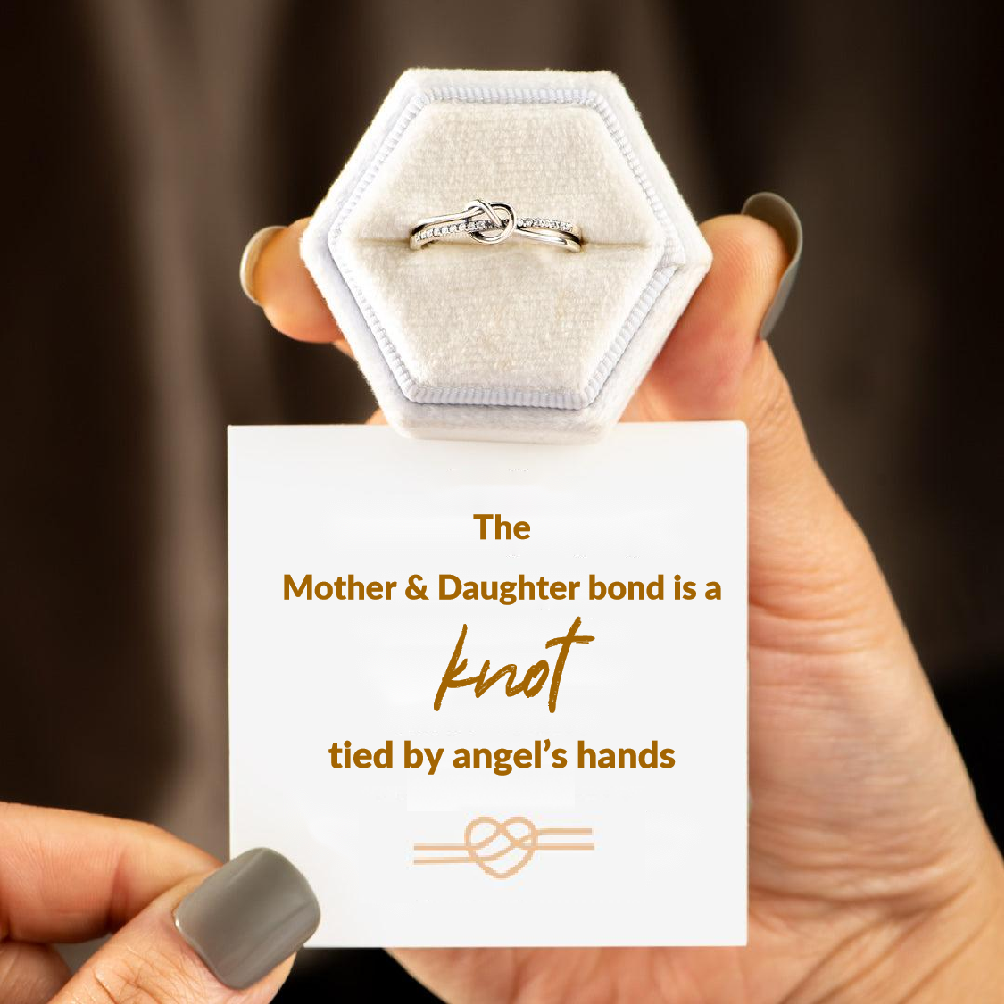 MOTHER & DAUGHTER BOND DOUBLE BAND KNOT RING