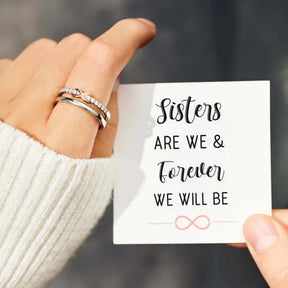 SISTERS ARE WE DOUBLE LAYERED PAVÉ INFINITY RING