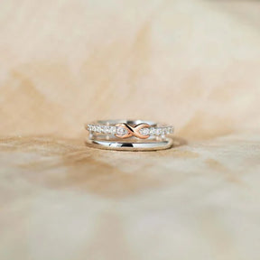 SISTERS ARE WE DOUBLE LAYERED PAVÉ INFINITY RING