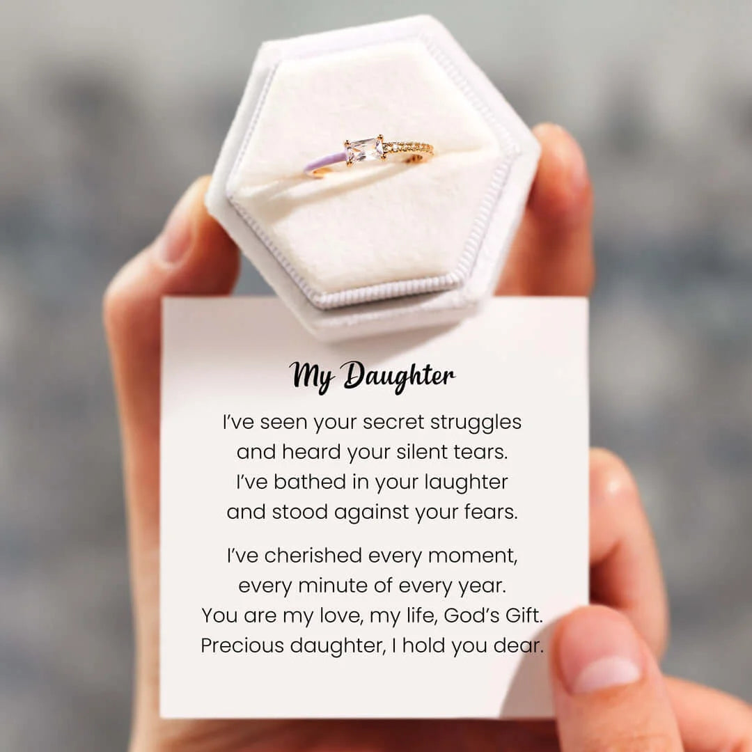 DAUGHTER I HOLD YOU DEAR HALF ENAMEL RING