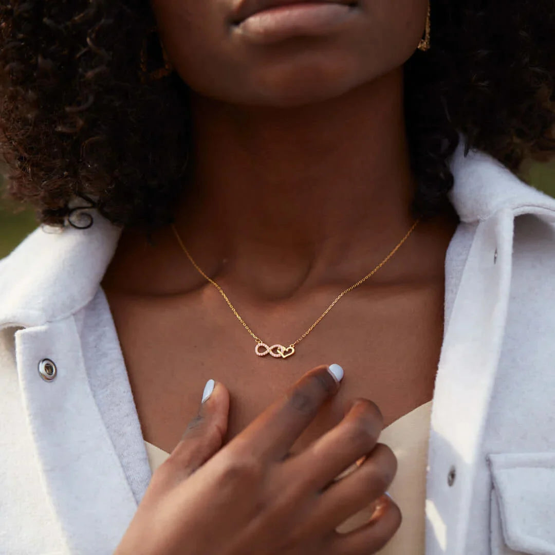 GRANDMOTHER & GRANDDAUGHTER INFINITY HEART NECKLACE