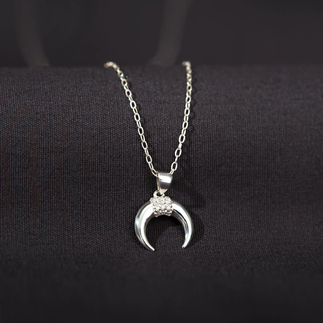 I LOVE YOU TO THE MOON AND BACK CRESCENT MOON NECKLACE