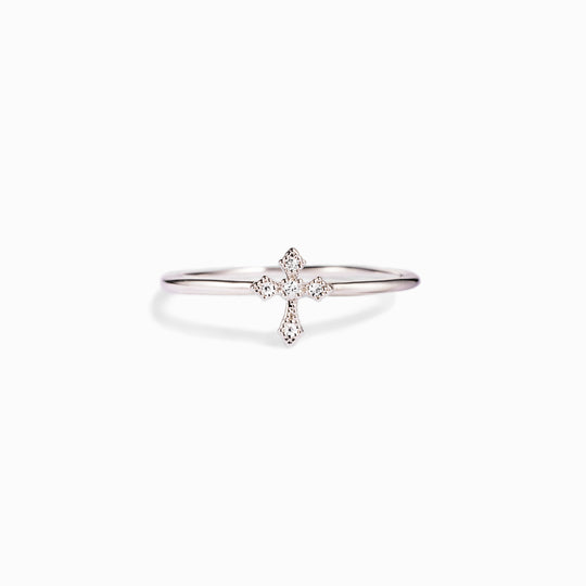 PRAY THROUGH IT MINIMALIST CROSS RING