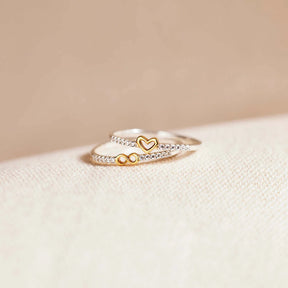 THE LOVE BETWEEN MOTHER&DAUGHTER INFINITY HEART RING SET