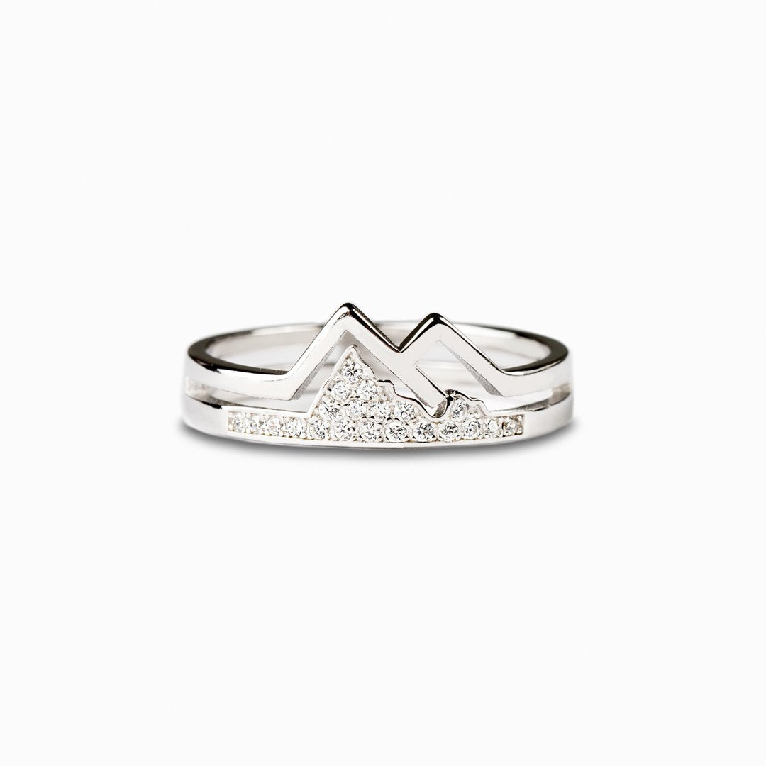 FAITH MOVES MOUNTAINS PAVÉ MOUNTAIN RING