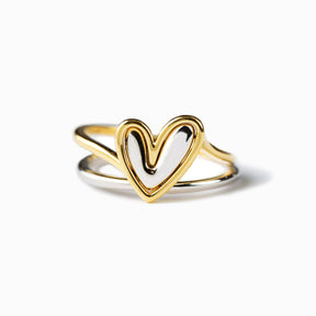 SELF LOVE LAYERED HEART RING