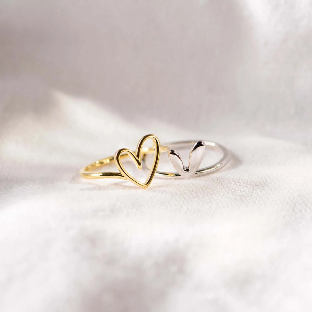 SELF LOVE LAYERED HEART RING